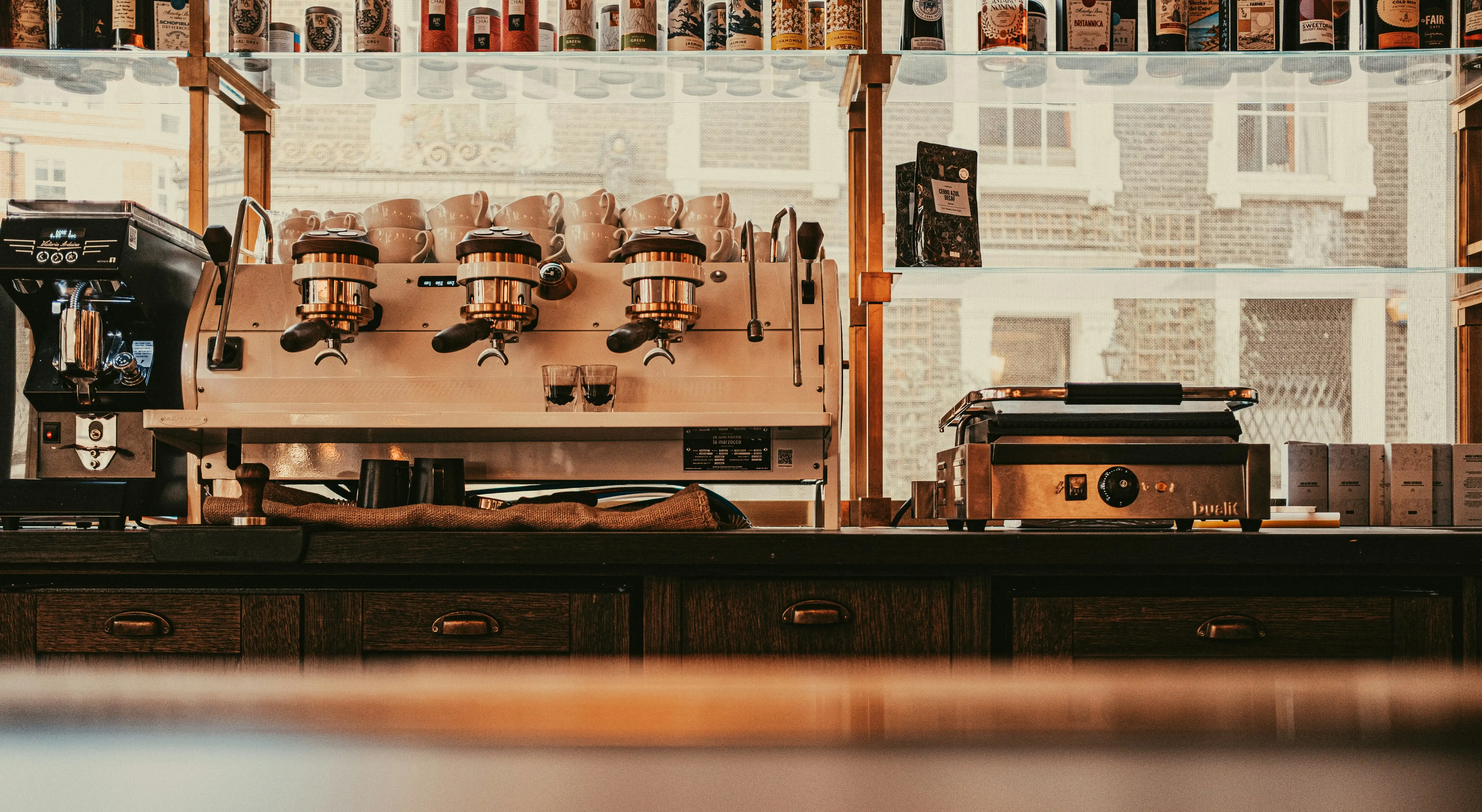 Coffee machines inside a cafe
